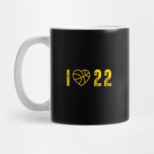 I love 22 Jersey Number 22 yellow Mug